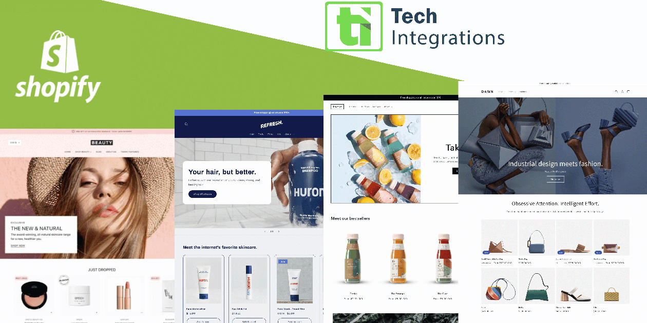 Shopify Themes techintegrations.,ourlogo,Shopify themes